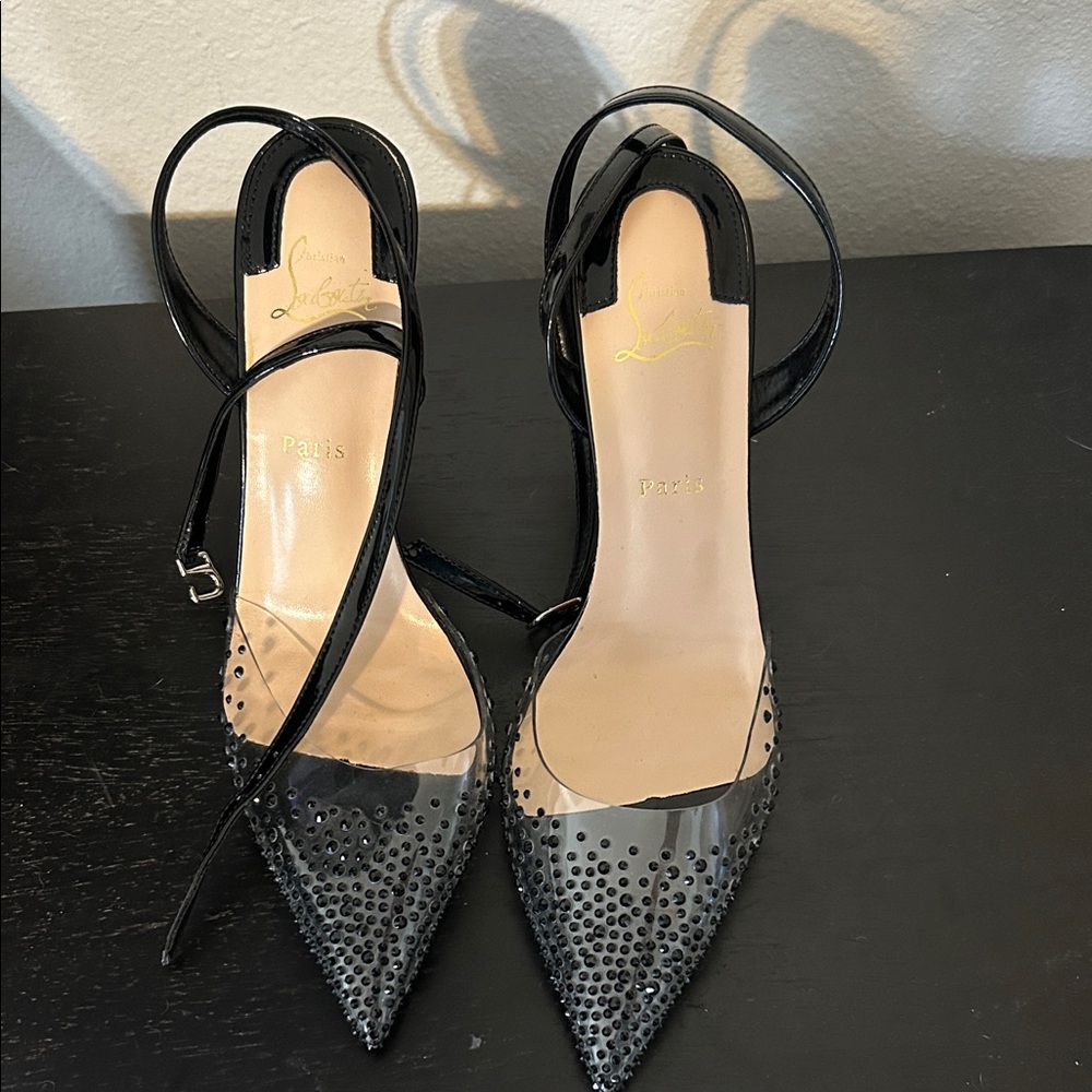 CHRISTIAN LOUBOUTIN SPIKOO Clear PVC Heels Size 41 EU - Picture 1 of 4